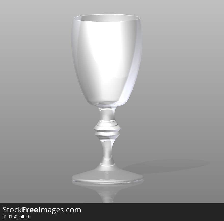 Very nice glass on the dark background. Illustration.