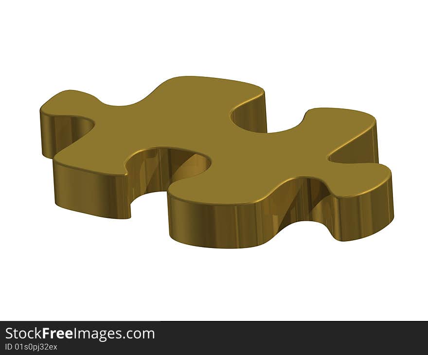 Nice 3D gold puzzle piece.