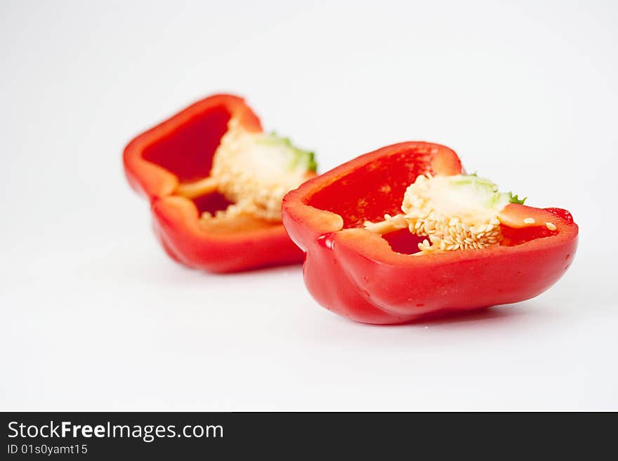 Pepper ripe red isolated on a white background. Pepper ripe red isolated on a white background