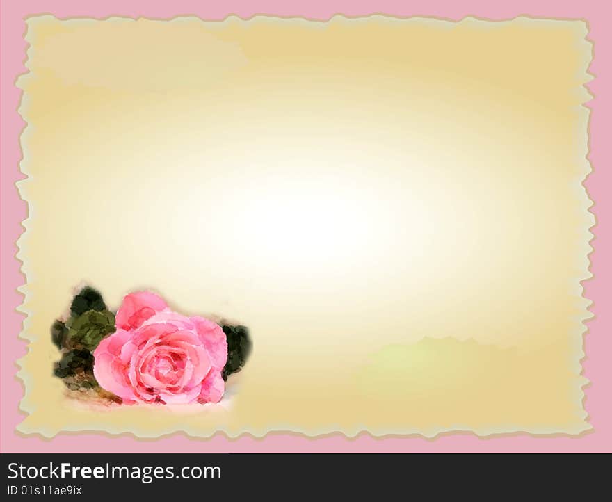 Frame for picture with rose.Vector