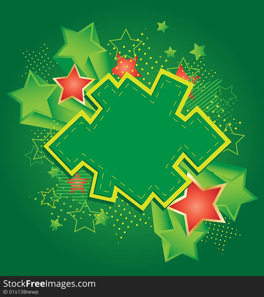 The background green army style with the stars. The background green army style with the stars