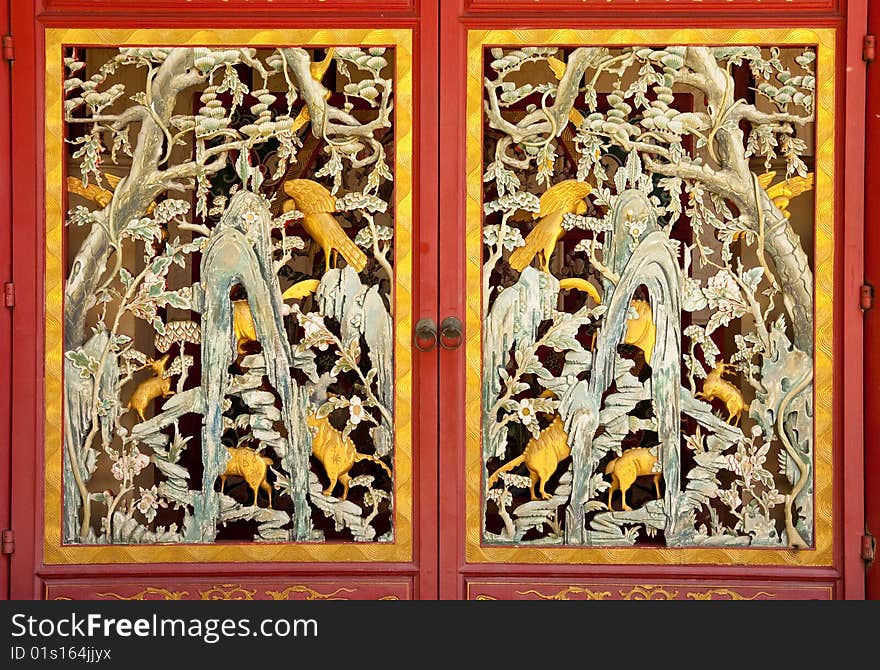 Chinese style wood carving