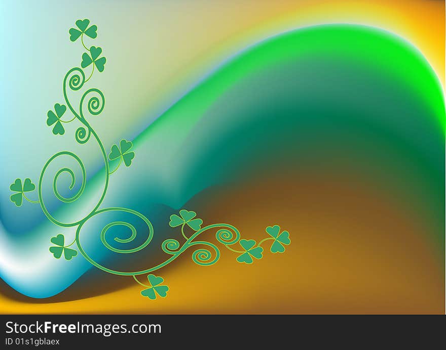 Colorful background with green flower, wallpaper and postcard.Vector illustration. Colorful background with green flower, wallpaper and postcard.Vector illustration