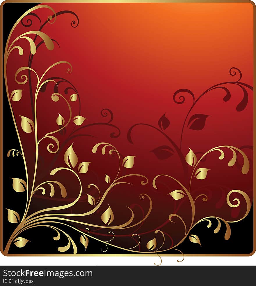 Floral gold background