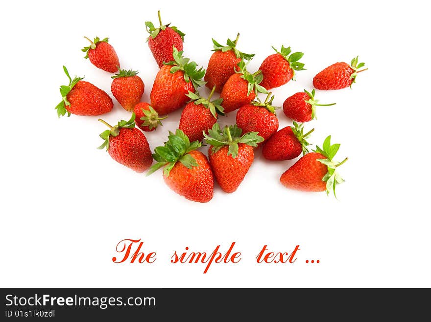 Group of a ripe strawberry on a white background