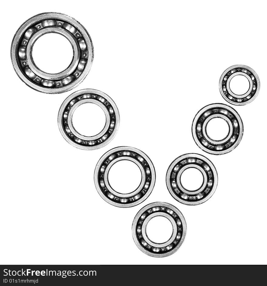 Ball bearing on white background