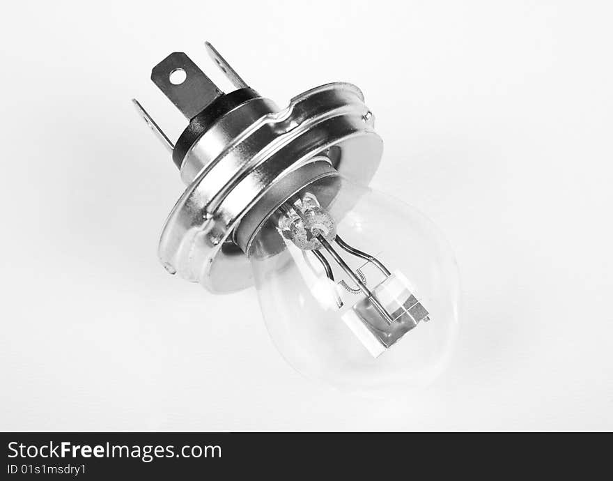 Light bulb on white background