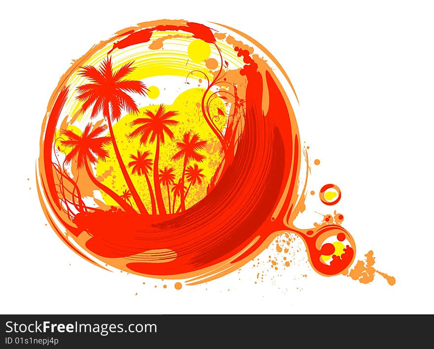 Abstract style tropical design vector