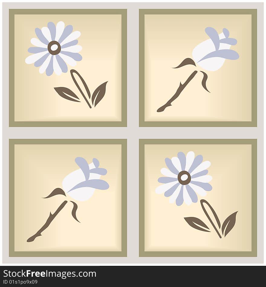 Seamless floral background. Vector illustration. Seamless floral background. Vector illustration.