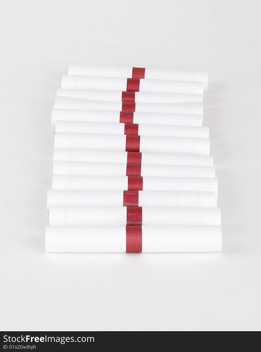 Row Of Little Rolled Notes