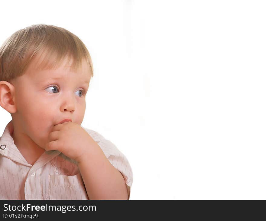 Portrait of the blond little boy on a background. Portrait of the blond little boy on a background