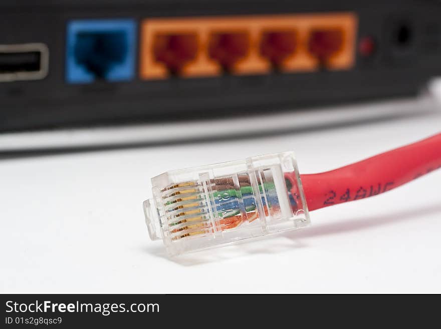 Computer LAN Cables with Router