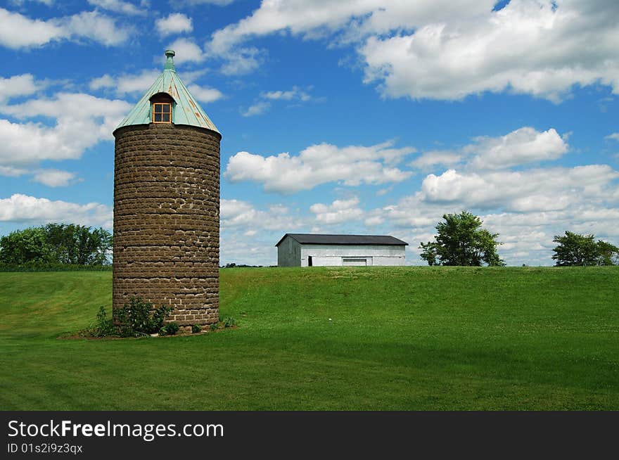 Ancient Silo And Barn