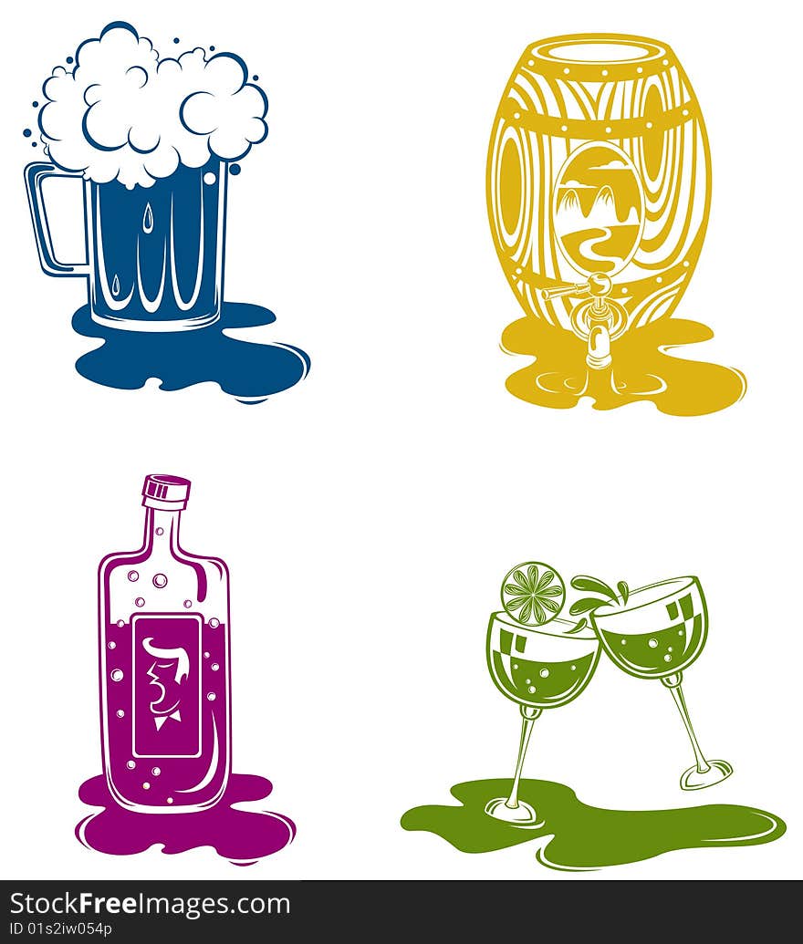 drink icon set.created by Adove Illustrator cs.