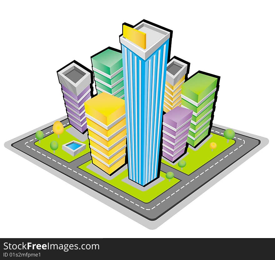 The modern abstract city pattern, created by adobe illustrator CS