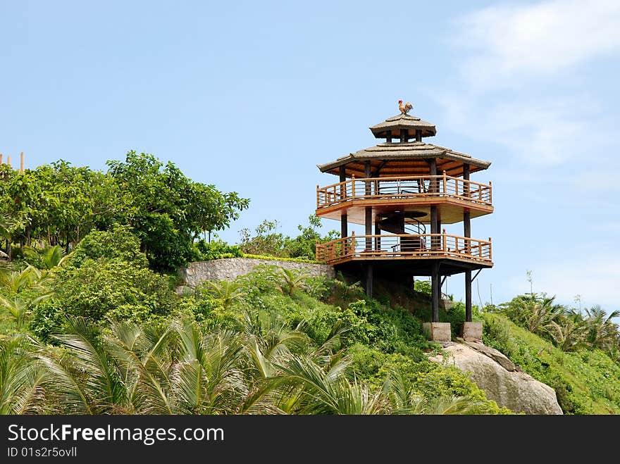 A viewing platform has been built on a hill