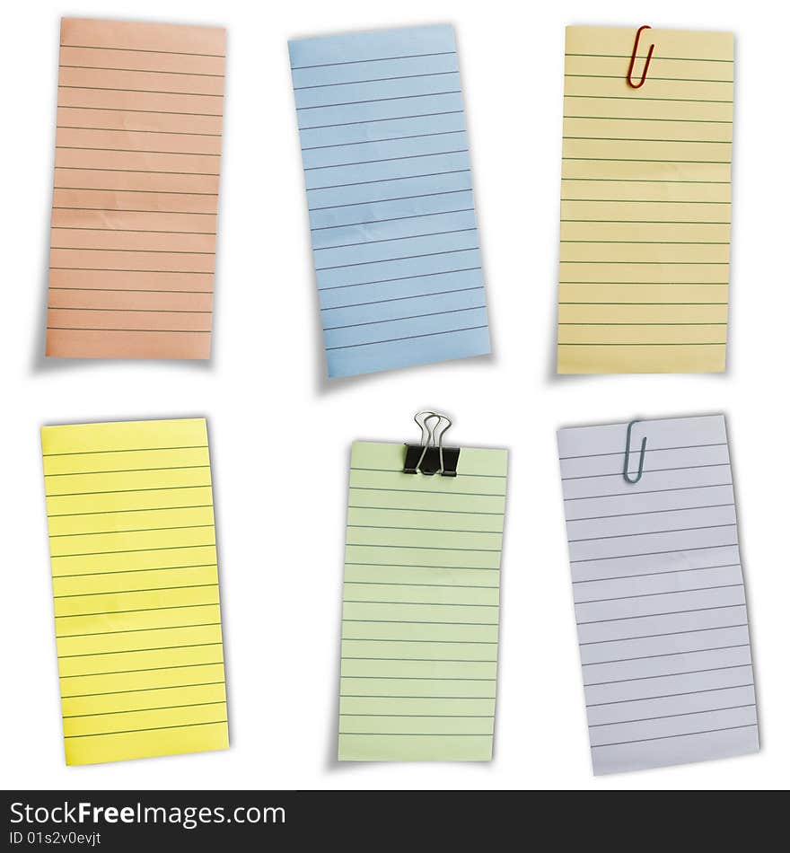 Note paper isolated in white background