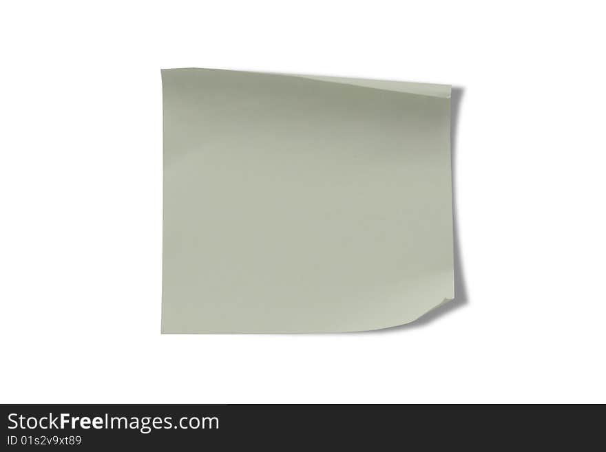 Note paper isolated in white background