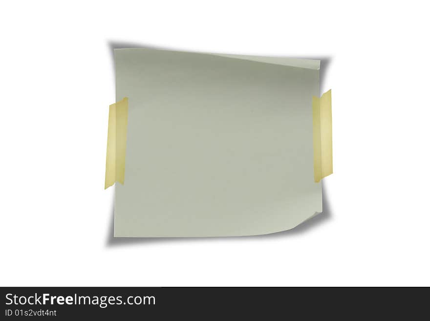 Note paper isolated in white background