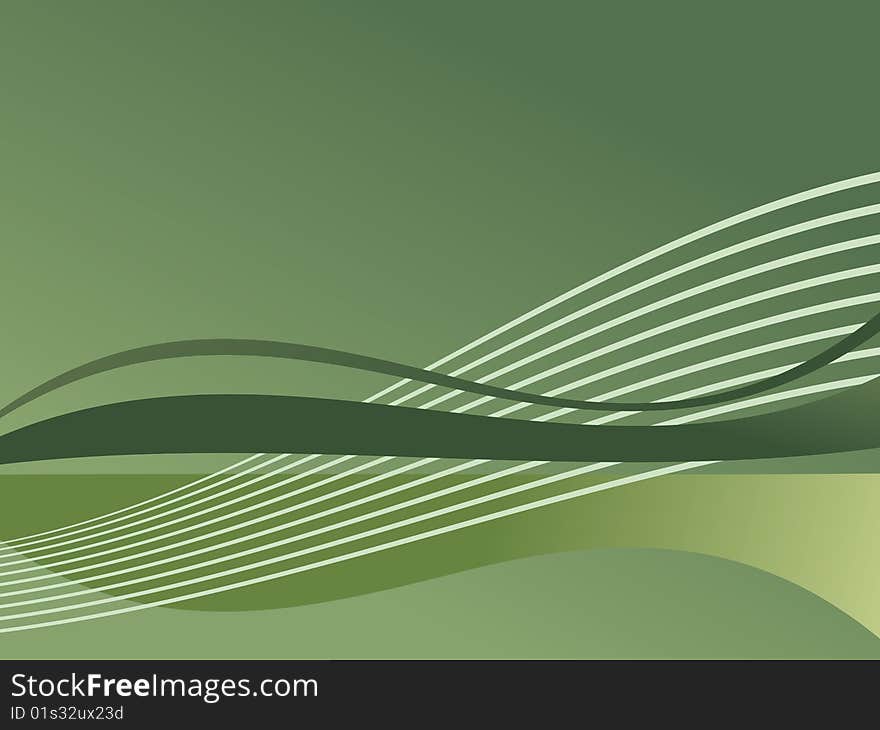 Abstract green gradient background with waves and copy space. Abstract green gradient background with waves and copy space