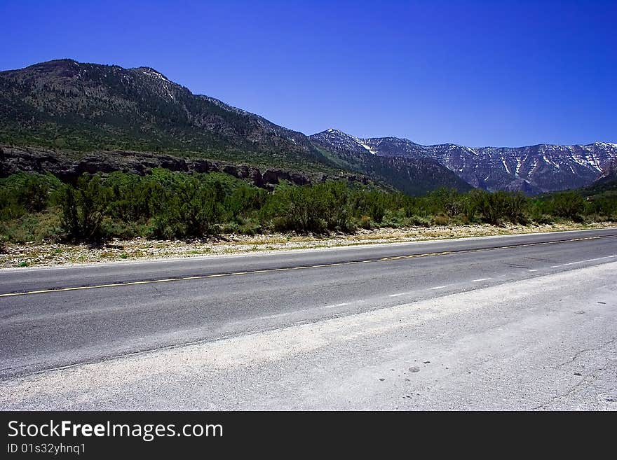 Empry freeway among the mountains in america. Empry freeway among the mountains in america