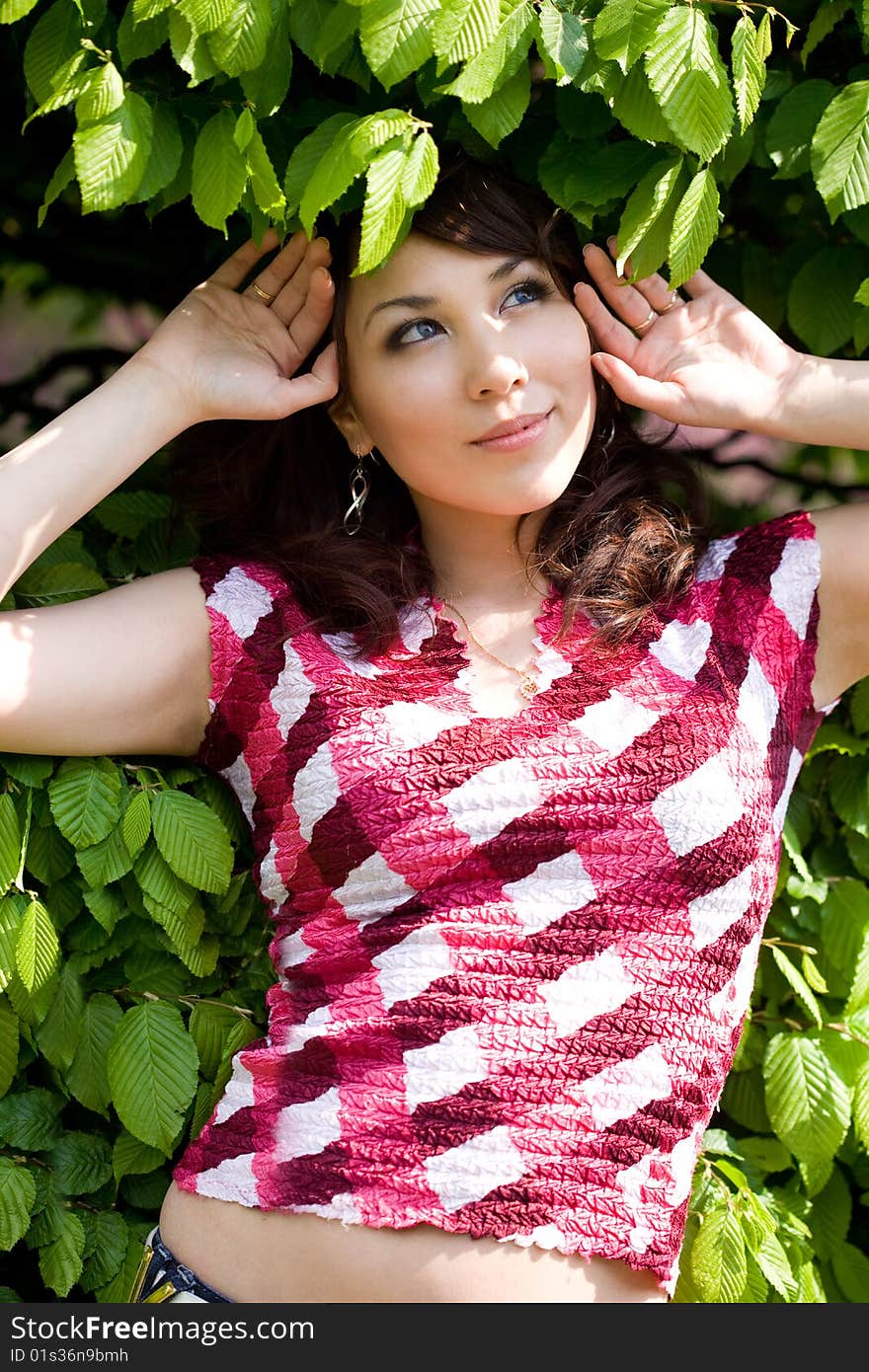 Beautiful girl in a forest