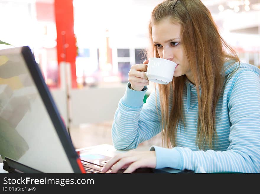 Young woman with laptop