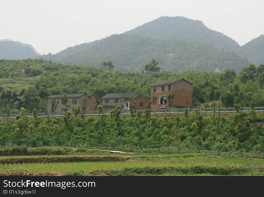 These are some house at the foot of mount. Jinyun chongqing,China