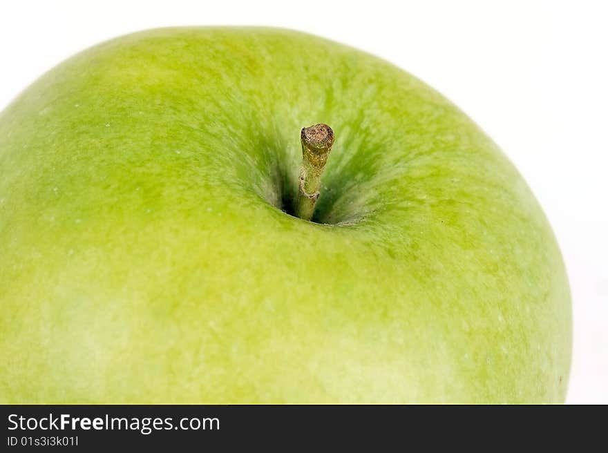 Closedup green apple isolated on white background. Closedup green apple isolated on white background