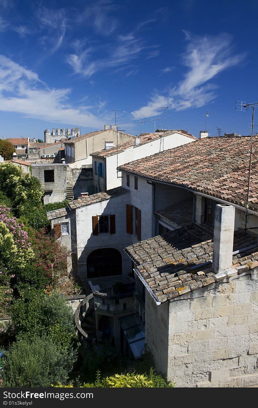 A fortified city in France. A fortified city in France...