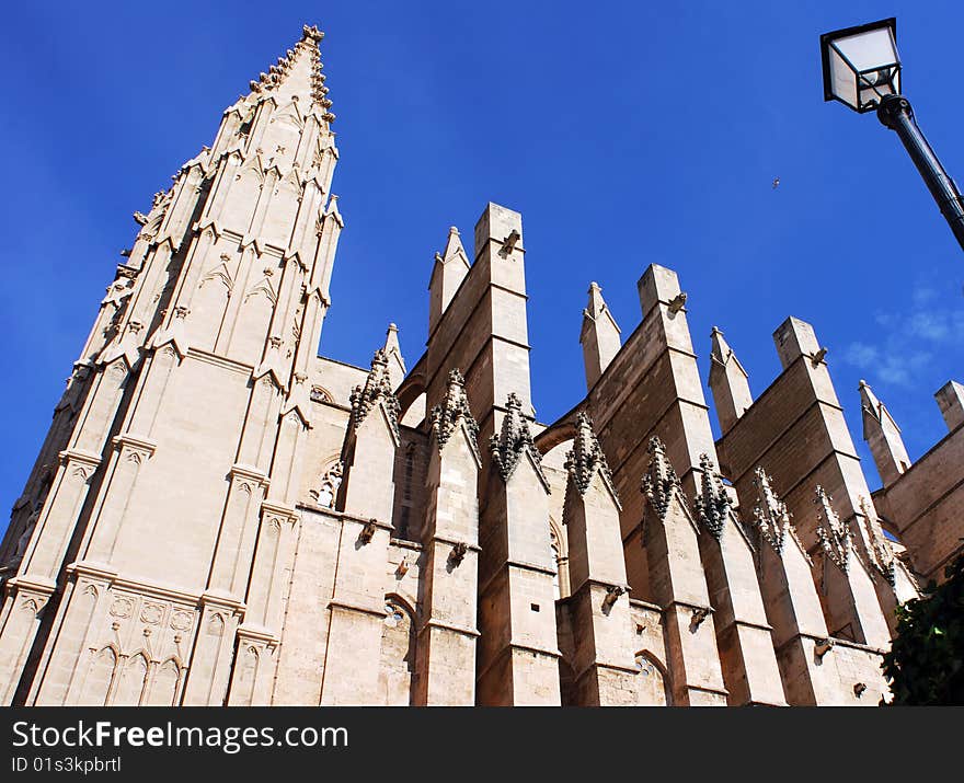 The view of historic Palma de Majorca city cathedral (Spain). The view of historic Palma de Majorca city cathedral (Spain).