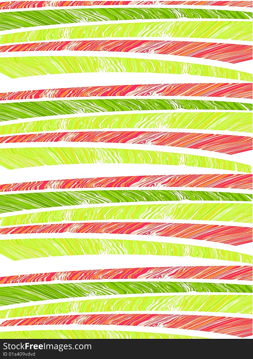 Pattern from red and green strips on a white background