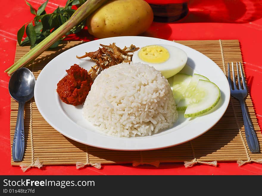 Asian Traditional Cuisine Coconut Milk Rice. Asian Traditional Cuisine Coconut Milk Rice