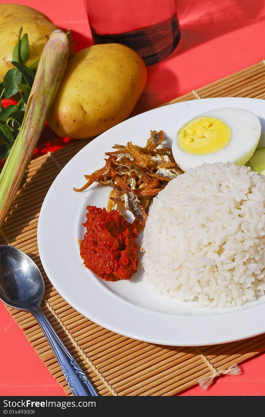 Asian Traditional Cuisine Coconut Milk Rice. Asian Traditional Cuisine Coconut Milk Rice