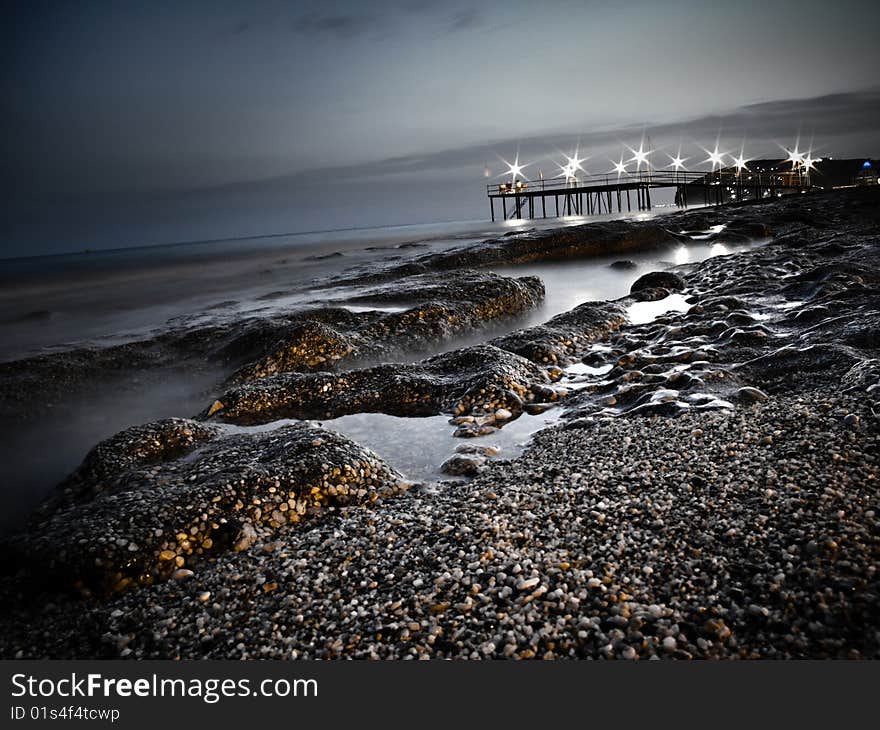 Stony coast of Mediterranean sea. Stony coast of Mediterranean sea