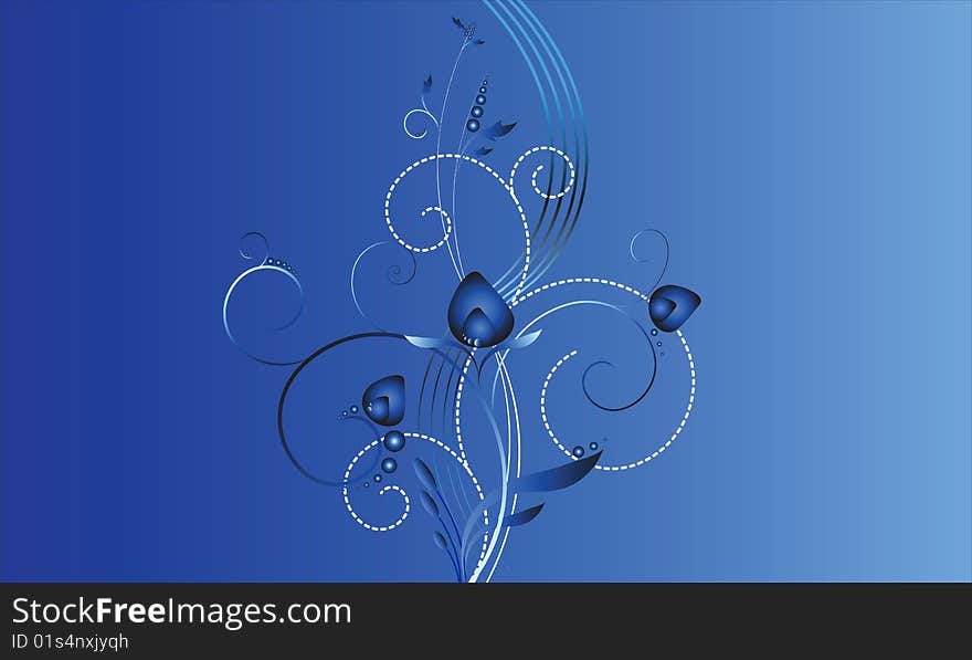 High quality blue floral background