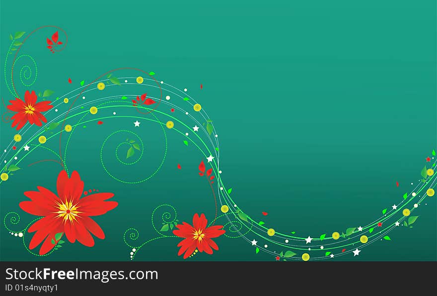 High quality green floral background