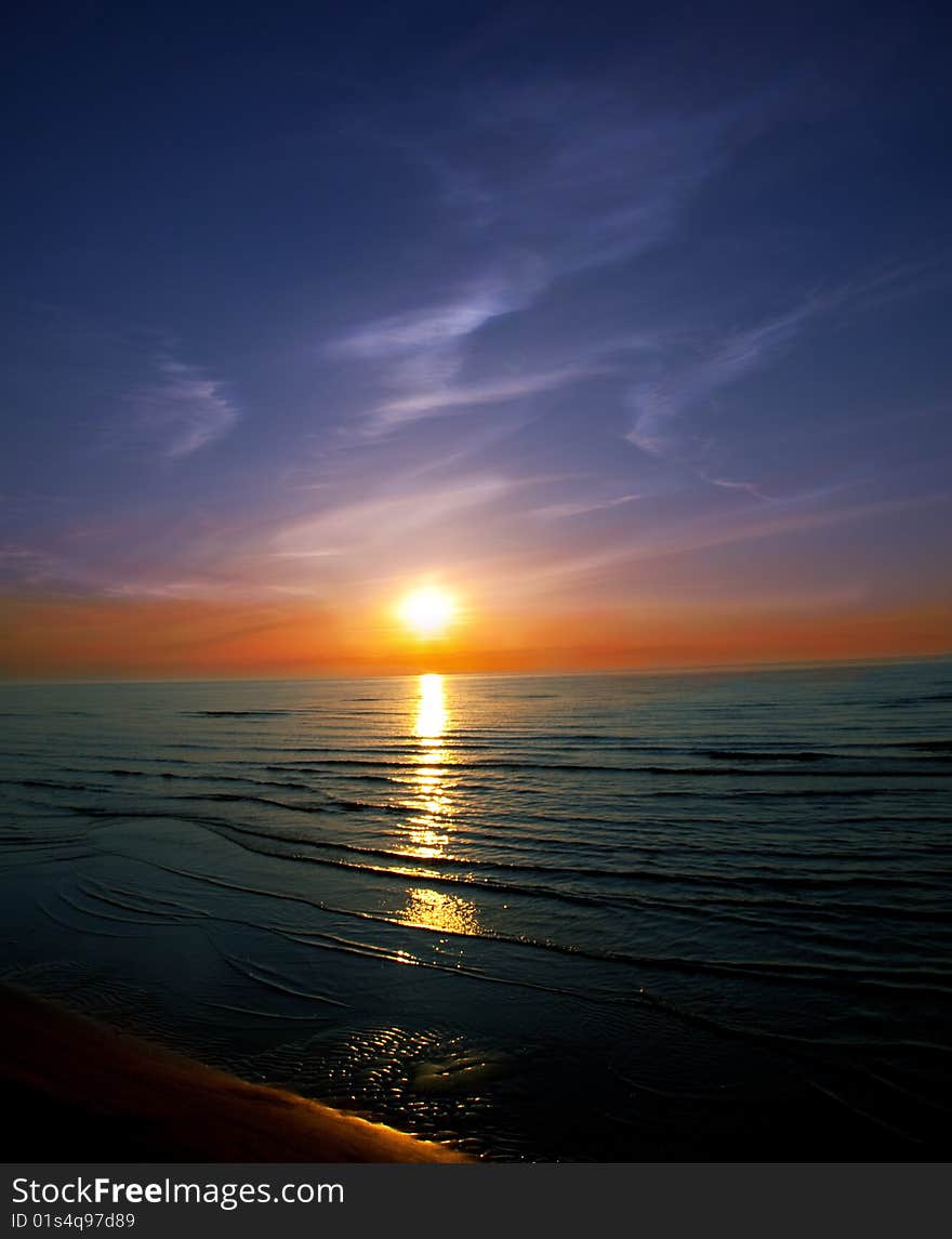 Beautiful sunset on the beach