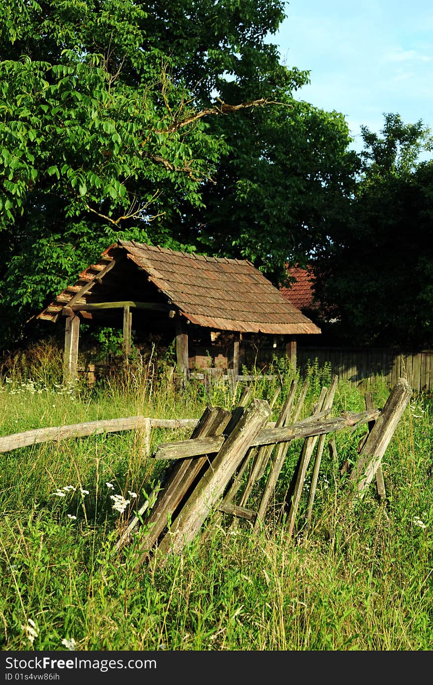 Old Hut In Country Landscape