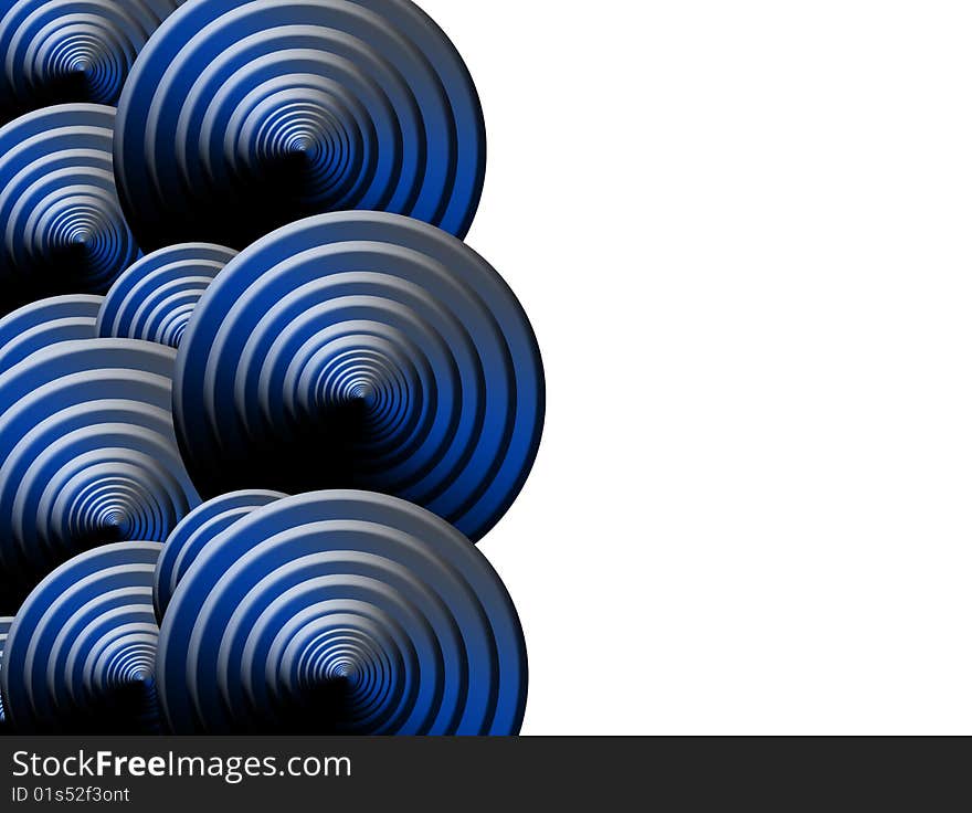 Blue abstract shapes over white background. Illustration