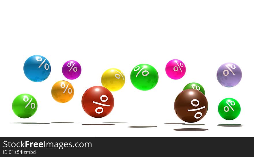 Isolated Spheres With Percent Symbol