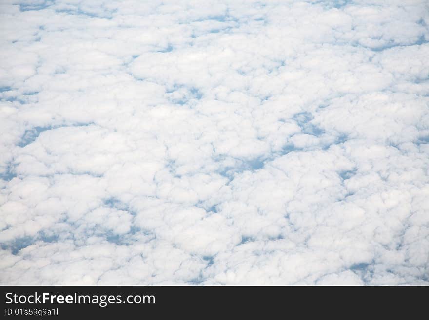 Veiw of clouds from airplane