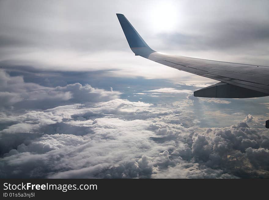 Veiw Of Clouds From Airplane