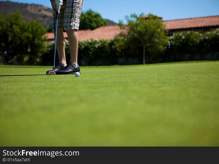 Great angle shot from an unusual place of golf course. Great angle shot from an unusual place of golf course