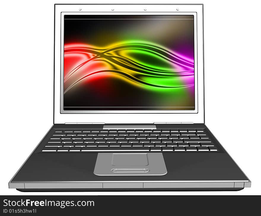 Blank laptop 3d isolated on a white background