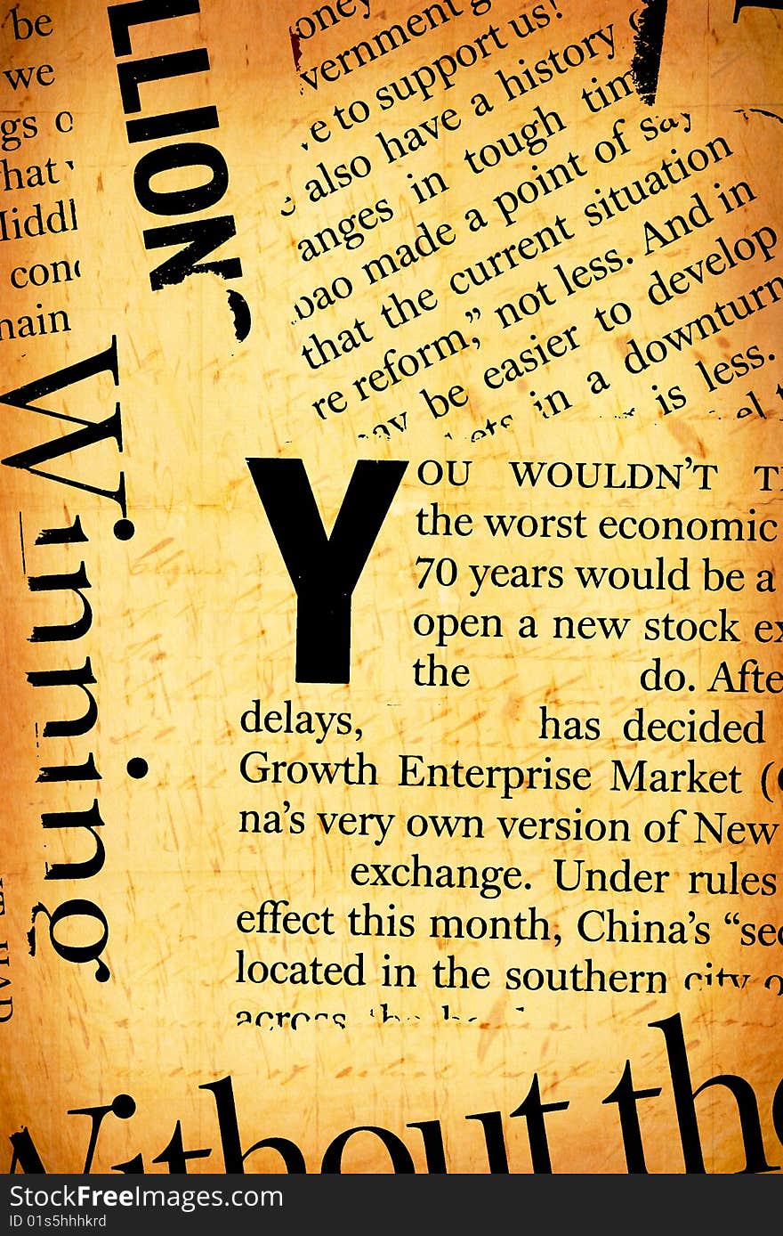 Old paper with text for background