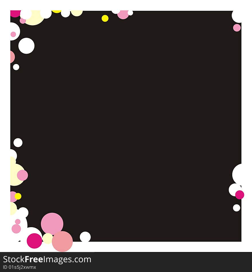 Black square background with scrap on corners. Black square background with scrap on corners.