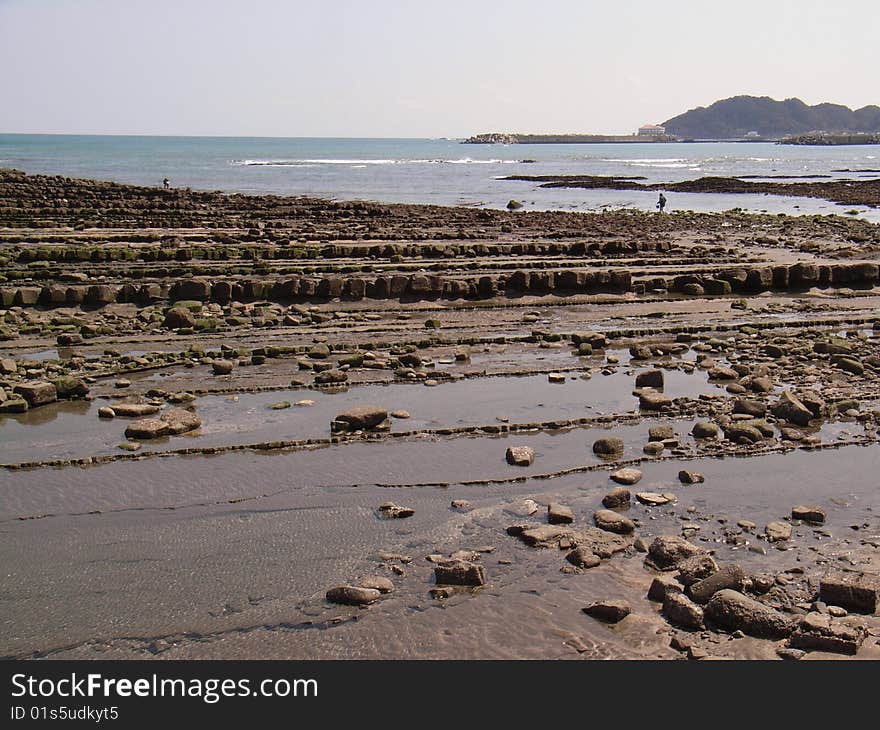 Ogre's Washboard rock formations at Aoshima, a small island near Miyazaki, Japan