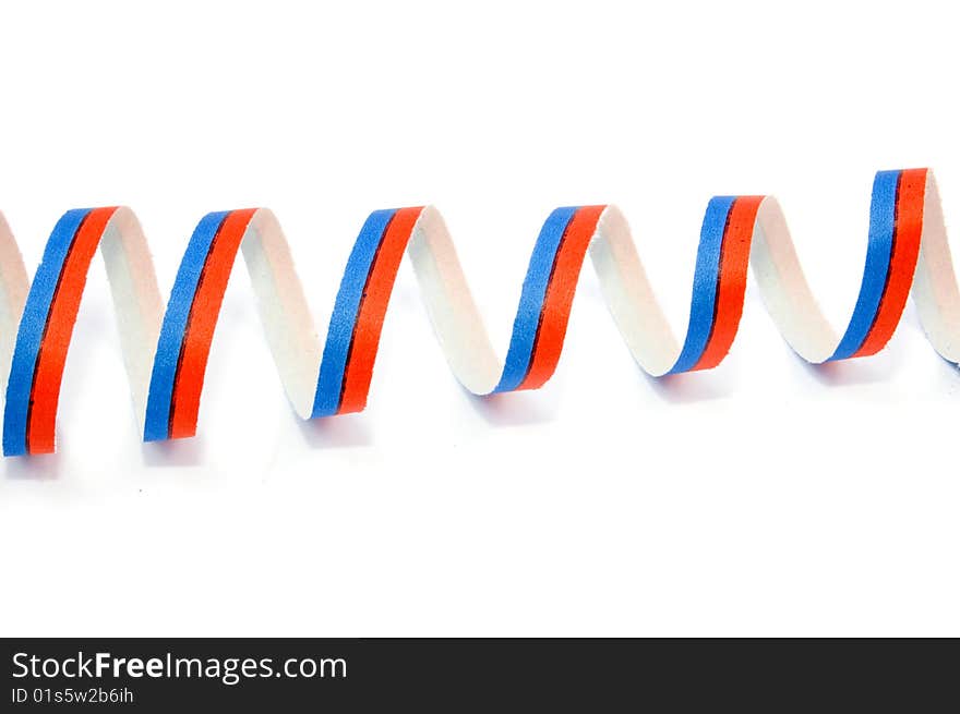 Colorful party streamers isolated on white