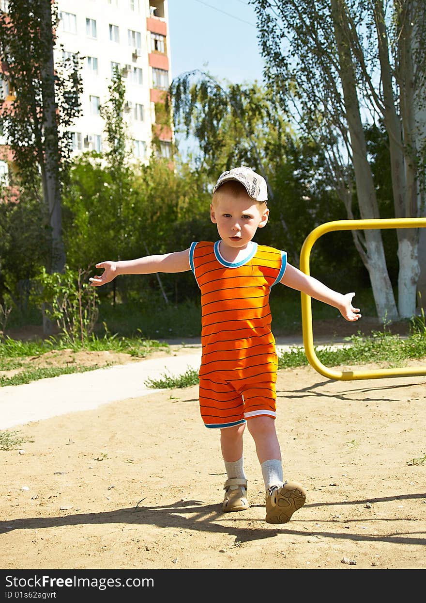 The boy on walk in the summer. The boy on walk in the summer